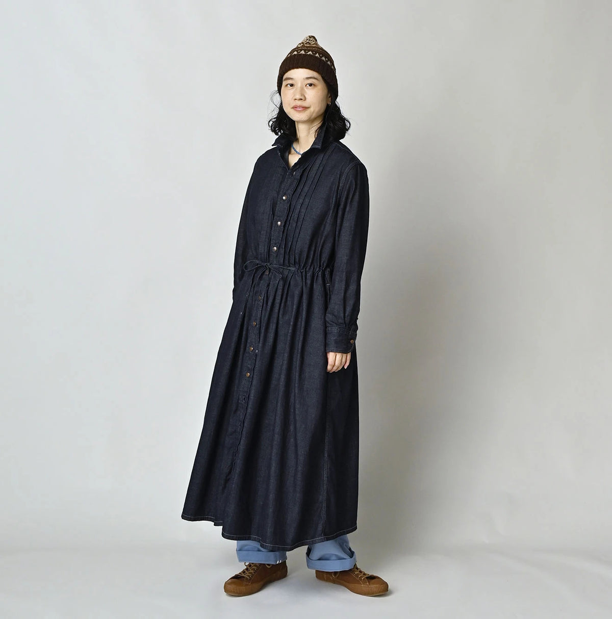 45 Petit Denim Tuck Shirt Dress Nou