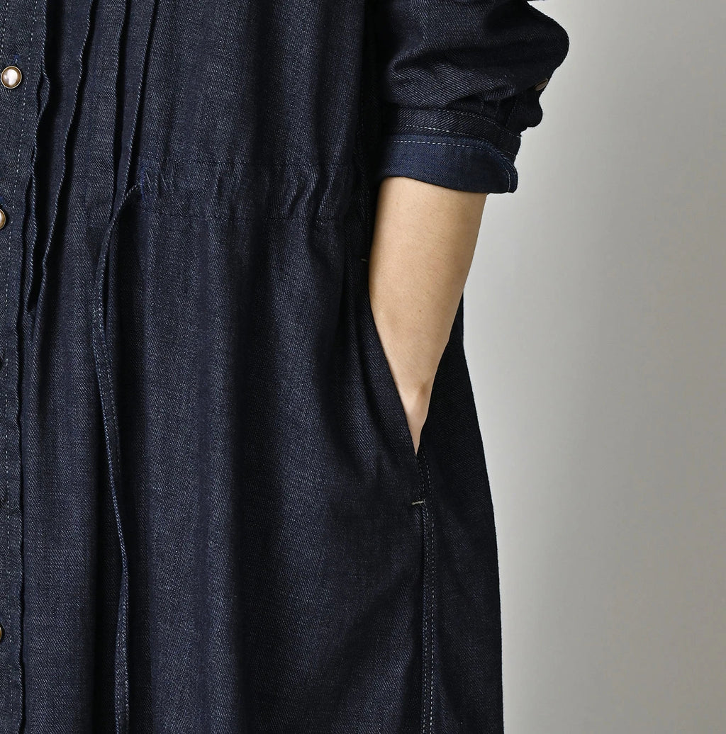 45 Petit Denim Tuck Shirt Dress Nou