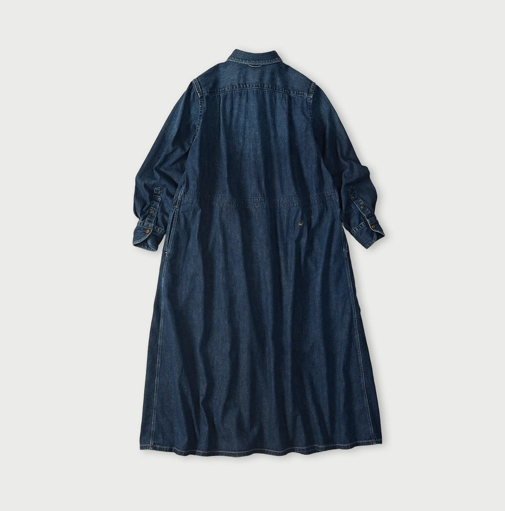 45 Petit Denim Tuck Shirt Dress Distressed