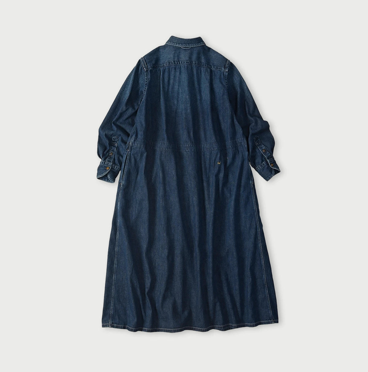 45 Petit Denim Tuck Shirt Dress Distressed