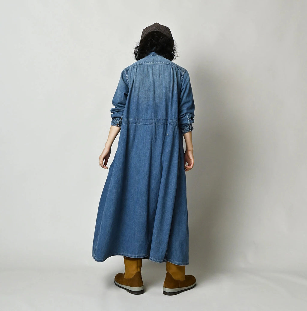 45 Petit Denim Tuck Shirt Dress Distressed