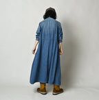 45 Petit Denim Tuck Shirt Dress Distressed