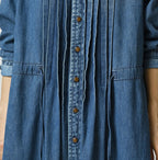 45 Petit Denim Tuck Shirt Dress Distressed