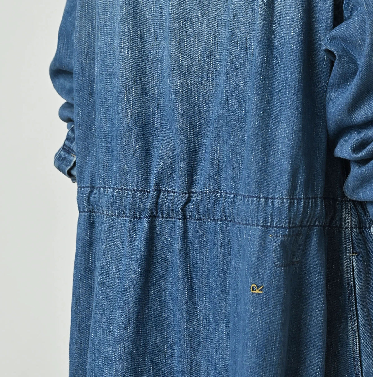 45 Petit Denim Tuck Shirt Dress Distressed