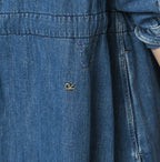 45 Petit Denim Tuck Shirt Dress Distressed