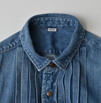 45 Petit Denim Tuck Shirt Dress Distressed