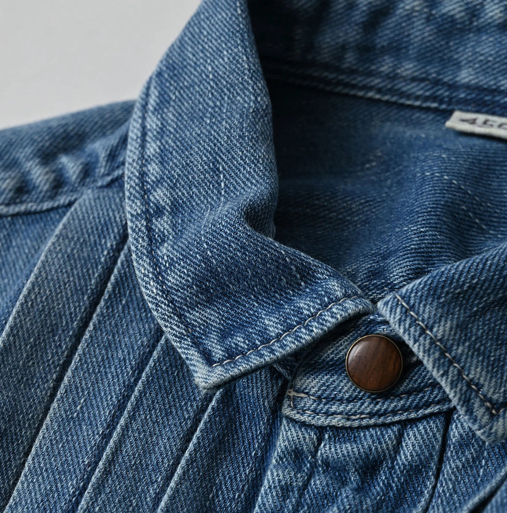 45 Petit Denim Tuck Shirt Dress Distressed