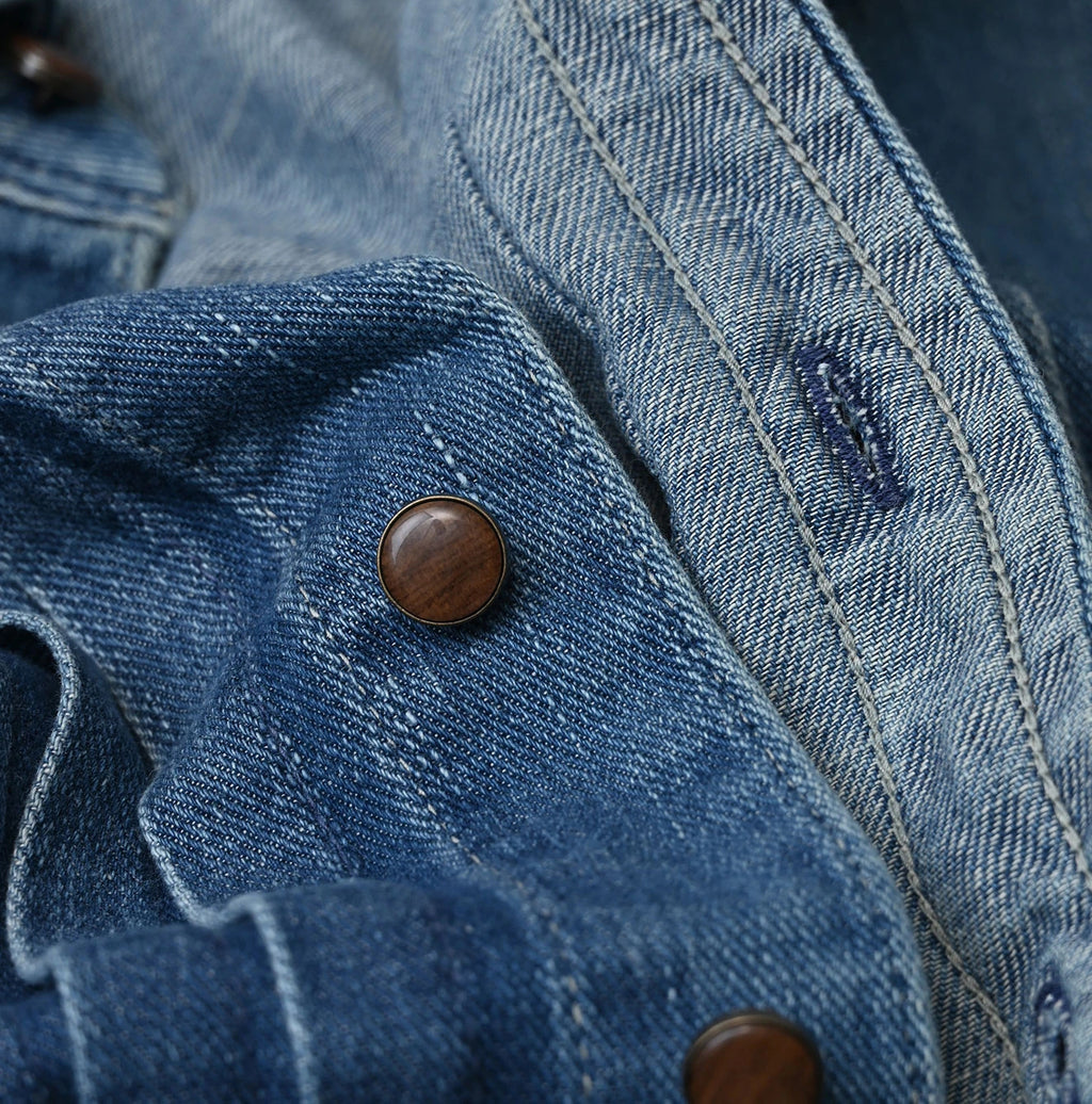 45 Petit Denim Tuck Shirt Dress Distressed