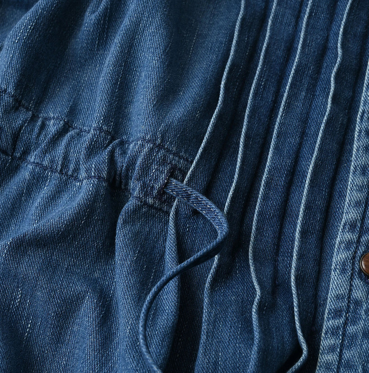 45 Petit Denim Tuck Shirt Dress Distressed