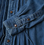 45 Petit Denim Tuck Shirt Dress Distressed