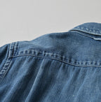 45 Petit Denim Tuck Shirt Dress Distressed