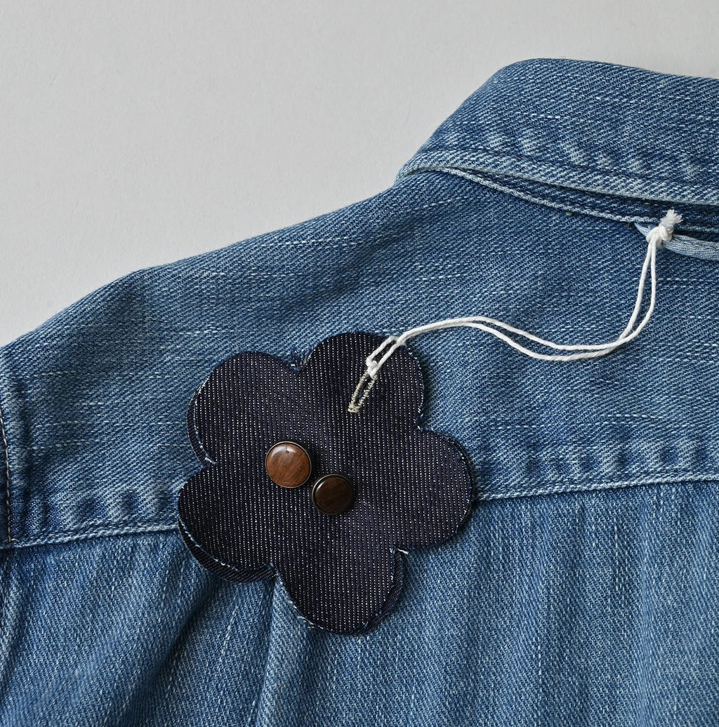 45 Petit Denim Tuck Shirt Dress Distressed
