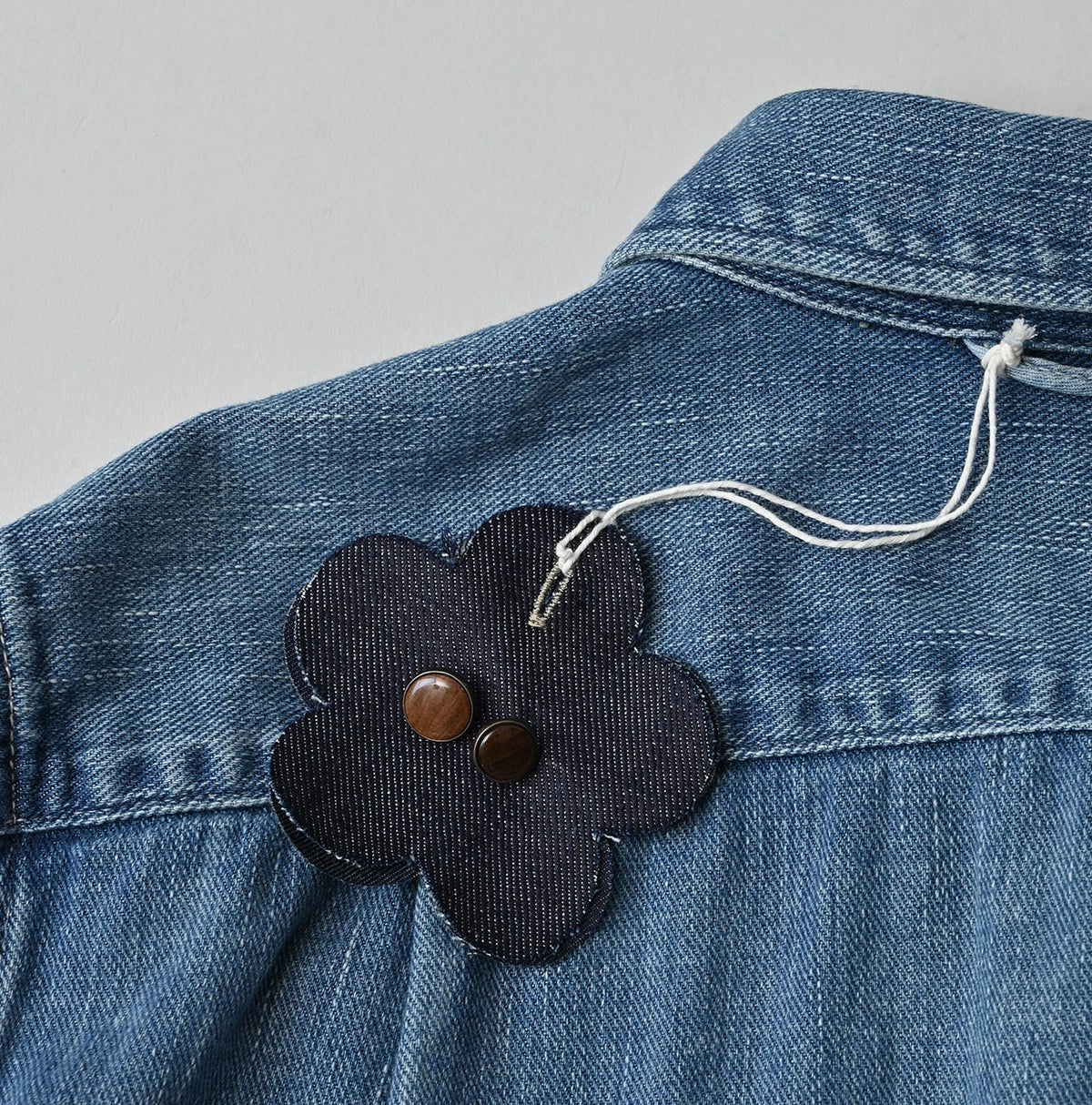 45 Petit Denim Tuck Shirt Dress Distressed