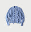 Shetland Cable Lace Frill Cardigan Saxe