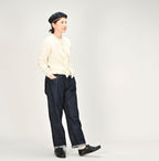 Shetland Cable Lace Frill Cardigan Female Model