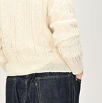 Shetland Cable Lace Frill Cardigan Female Model