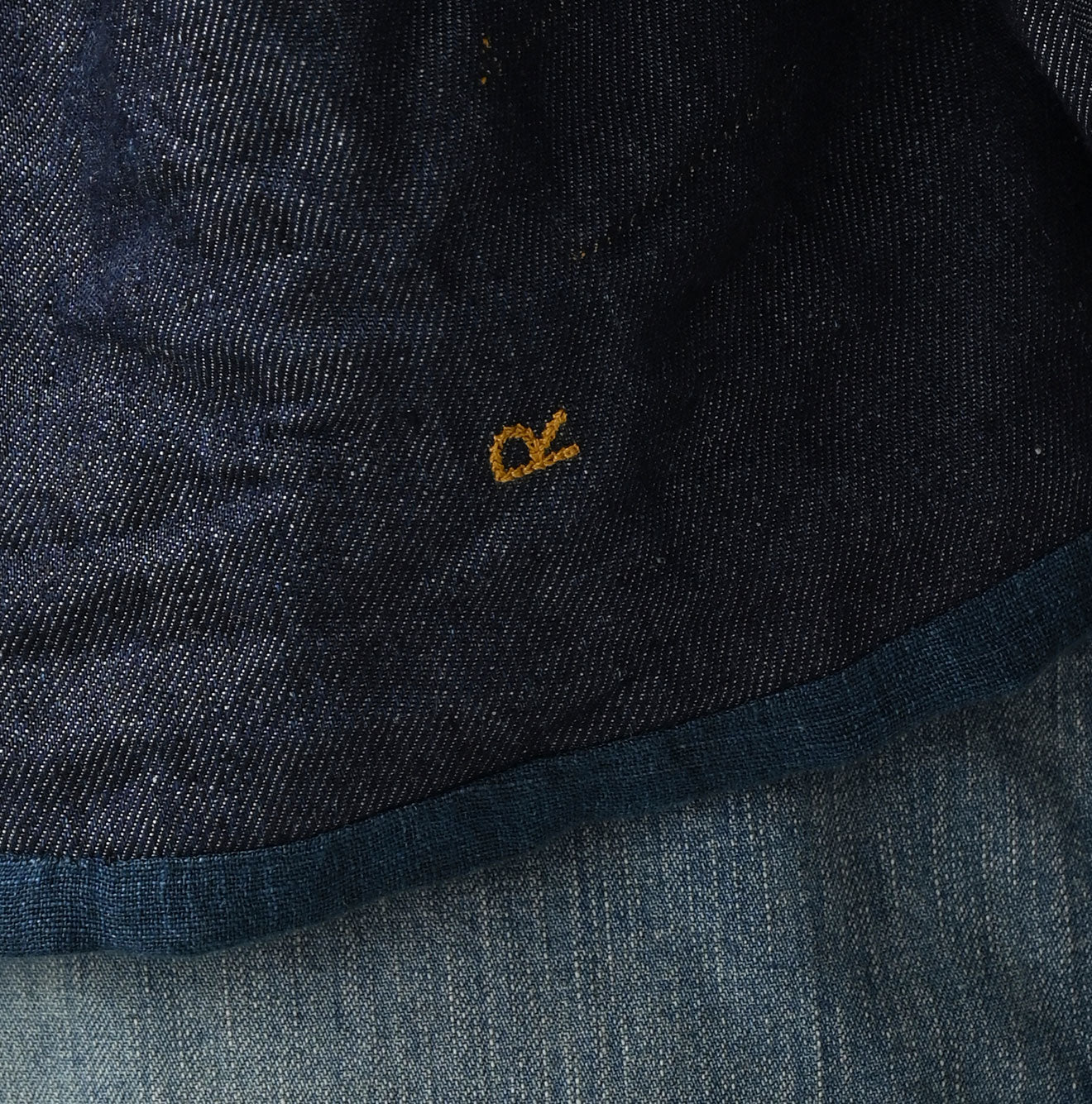 Ai Indigo Linen Layered Embroidery Bolero Detail