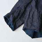 Ai Indigo Linen Layered Embroidery Bolero Detail