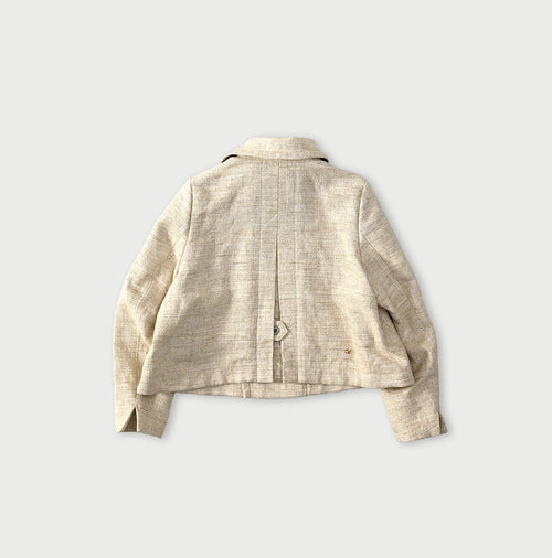 Cotton Linen Tweed Annie Mini Jacket Back