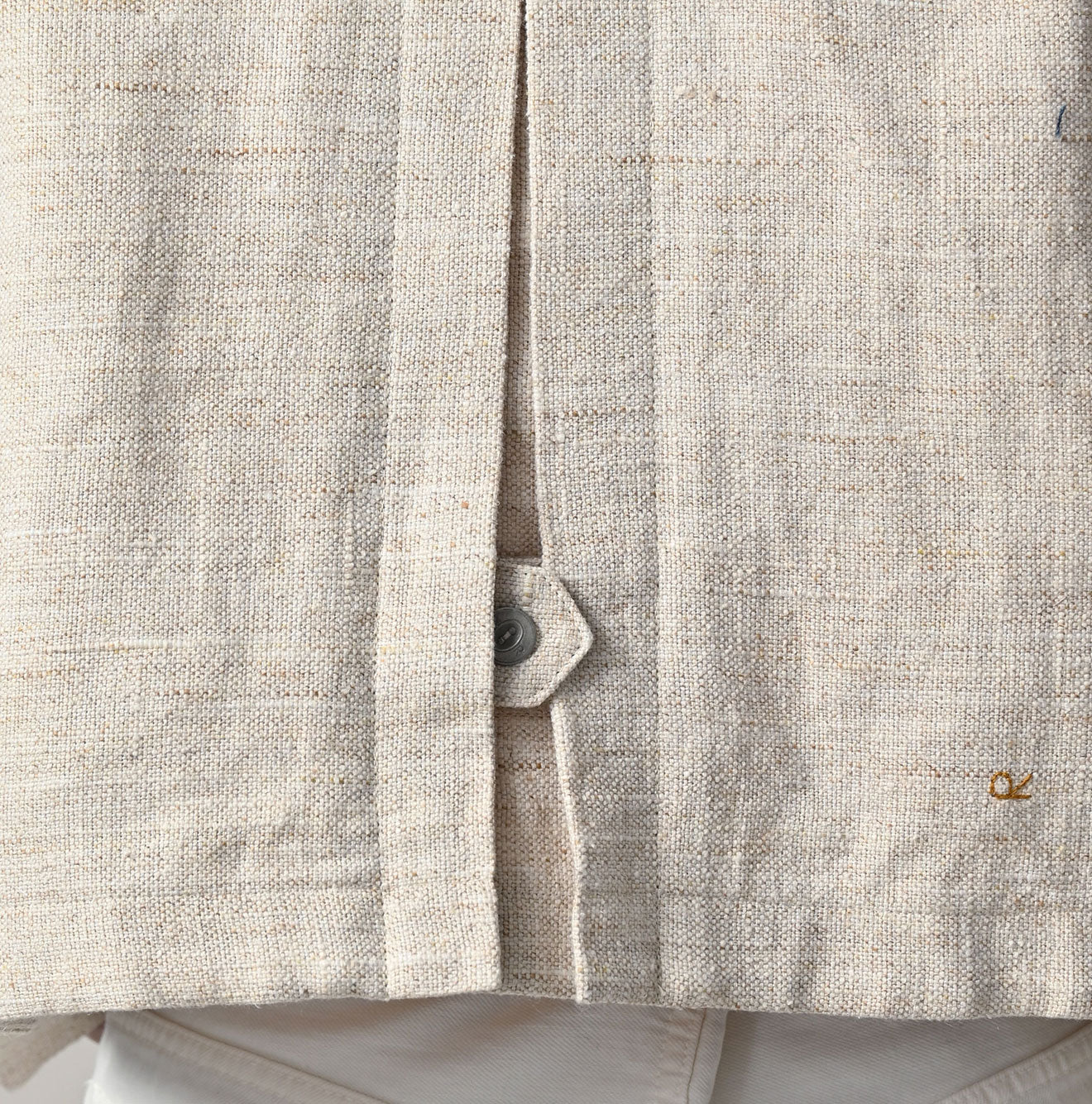 Cotton Linen Tweed Annie Mini Jacket Detail