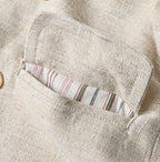 Cotton Linen Tweed Annie Mini Jacket Detail