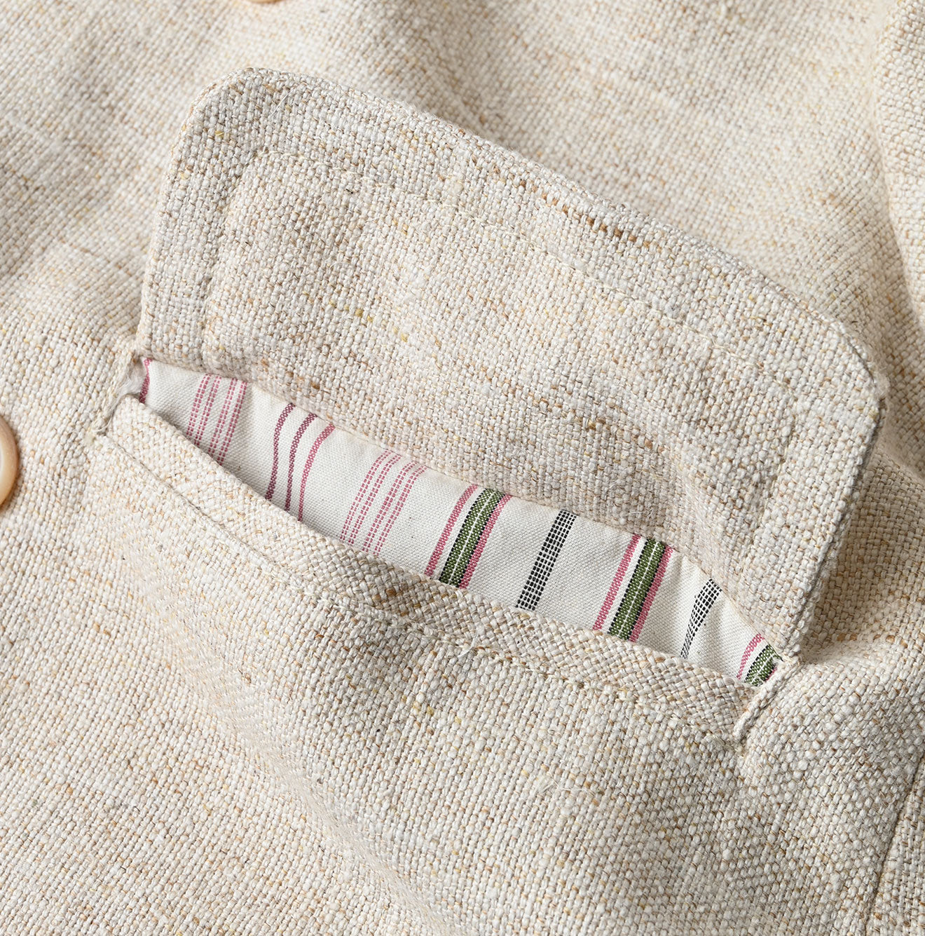 Cotton Linen Tweed Annie Mini Jacket Detail