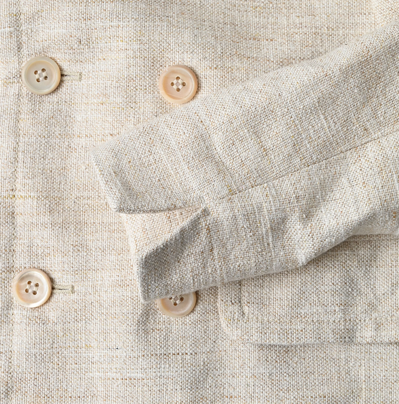 Cotton Linen Tweed Annie Mini Jacket Detail