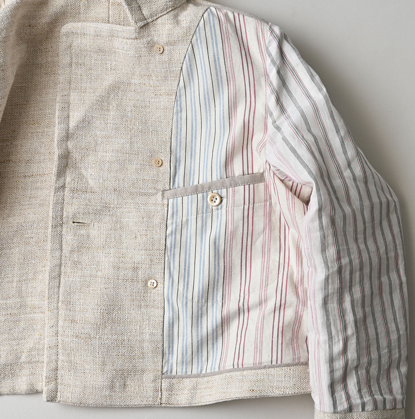 Cotton Linen Tweed Annie Mini Jacket Detail