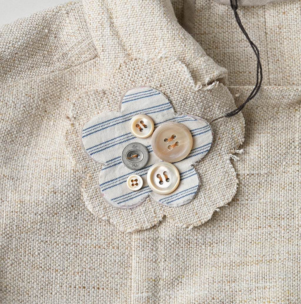 Cotton Linen Tweed Annie Mini Jacket Detail