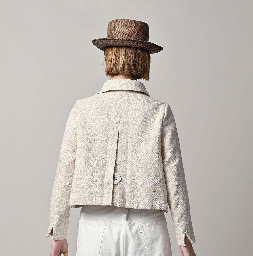Cotton Linen Tweed Annie Mini Jacket Female Model