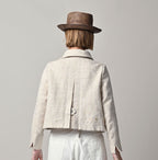 Cotton Linen Tweed Annie Mini Jacket Female Model