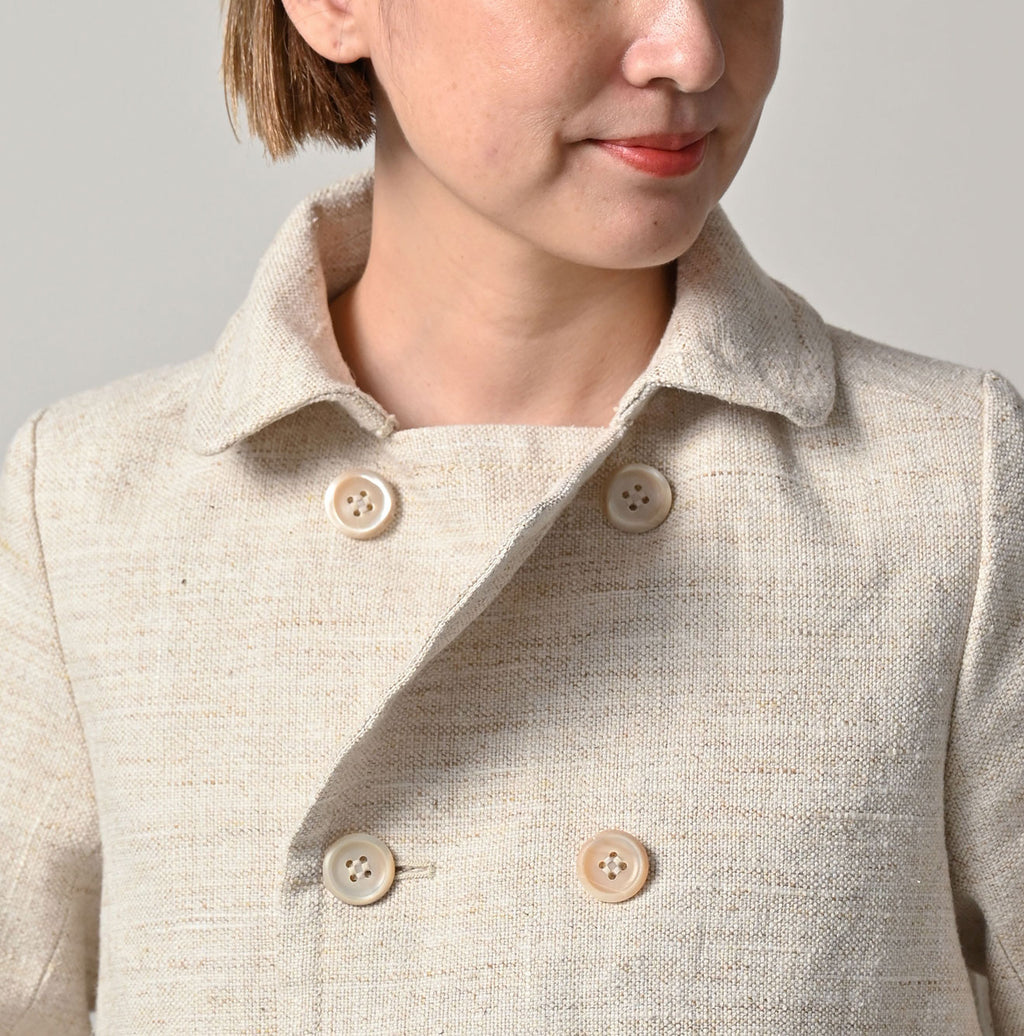 Cotton Linen Tweed Annie Mini Jacket Detail
