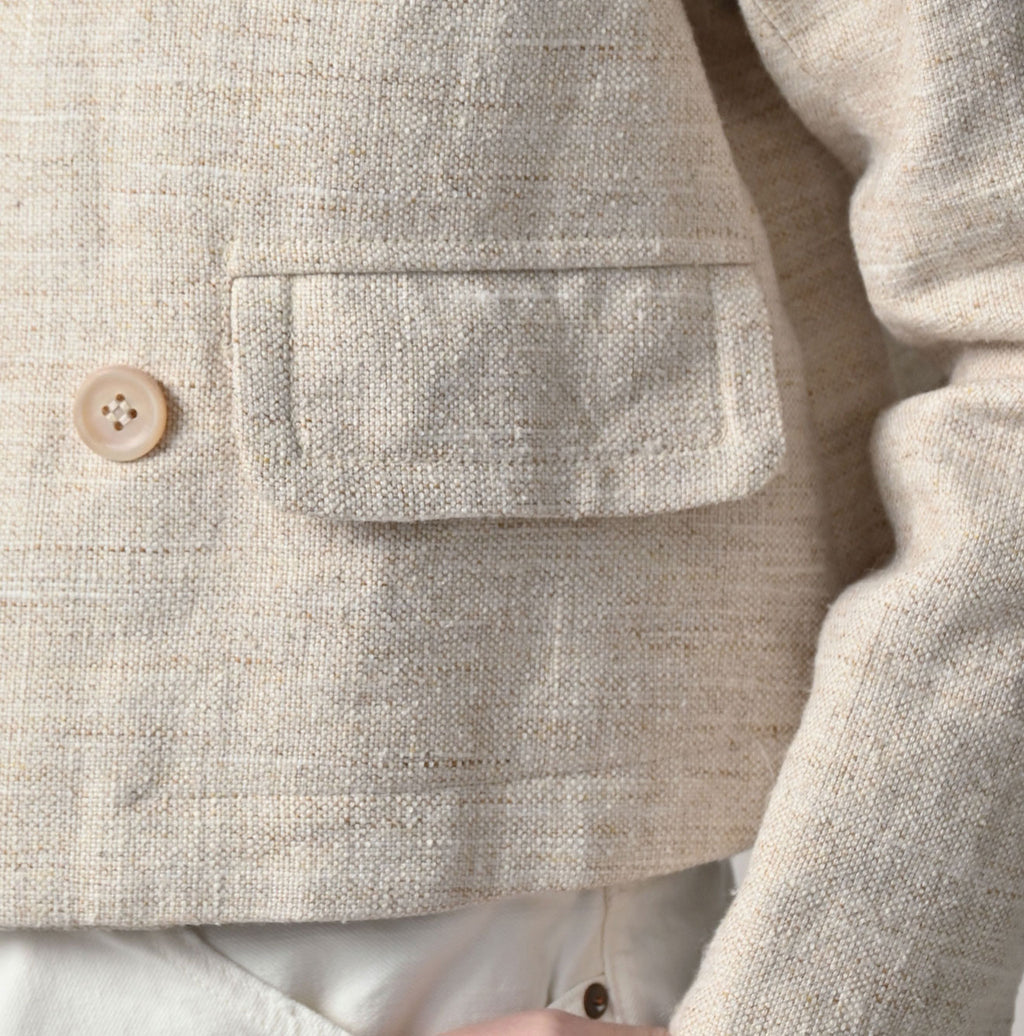 Cotton Linen Tweed Annie Mini Jacket Detail