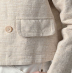 Cotton Linen Tweed Annie Mini Jacket Detail