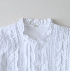 Supima Batiste Cutwork Blouse Detail