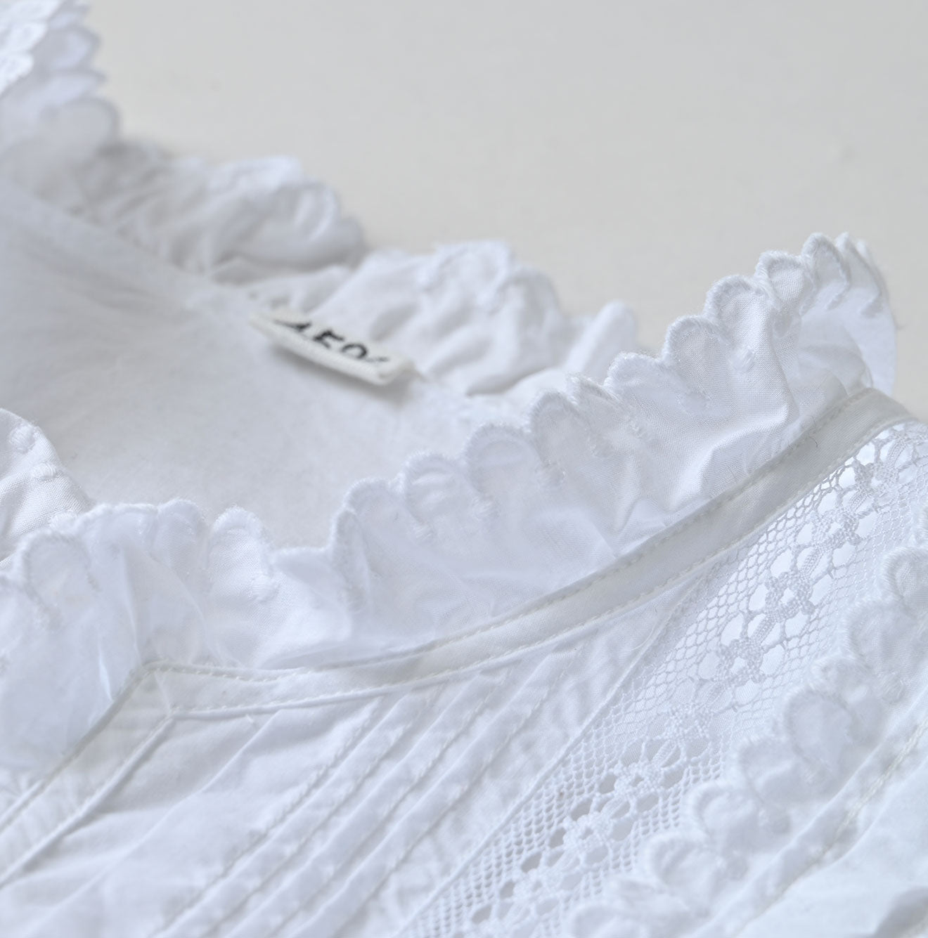 Supima Batiste Cutwork Blouse Detail