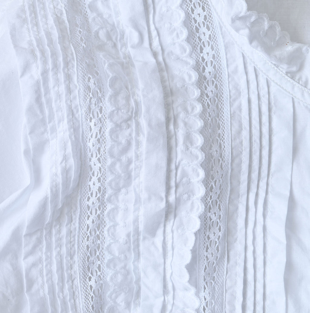 Supima Batiste Cutwork Blouse Detail
