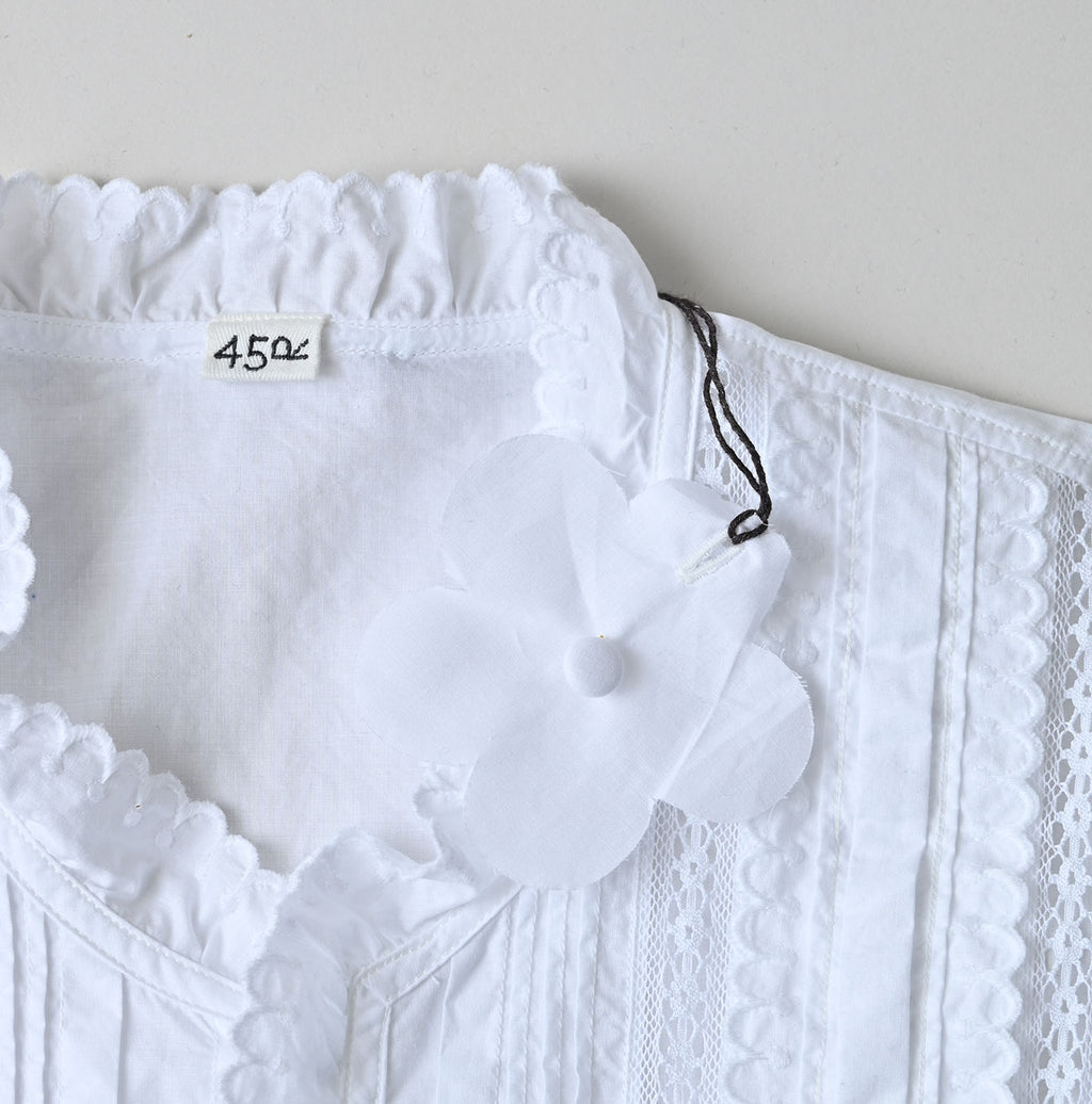 Supima Batiste Cutwork Blouse Detail