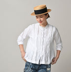 Supima Batiste Cutwork Blouse Female Model