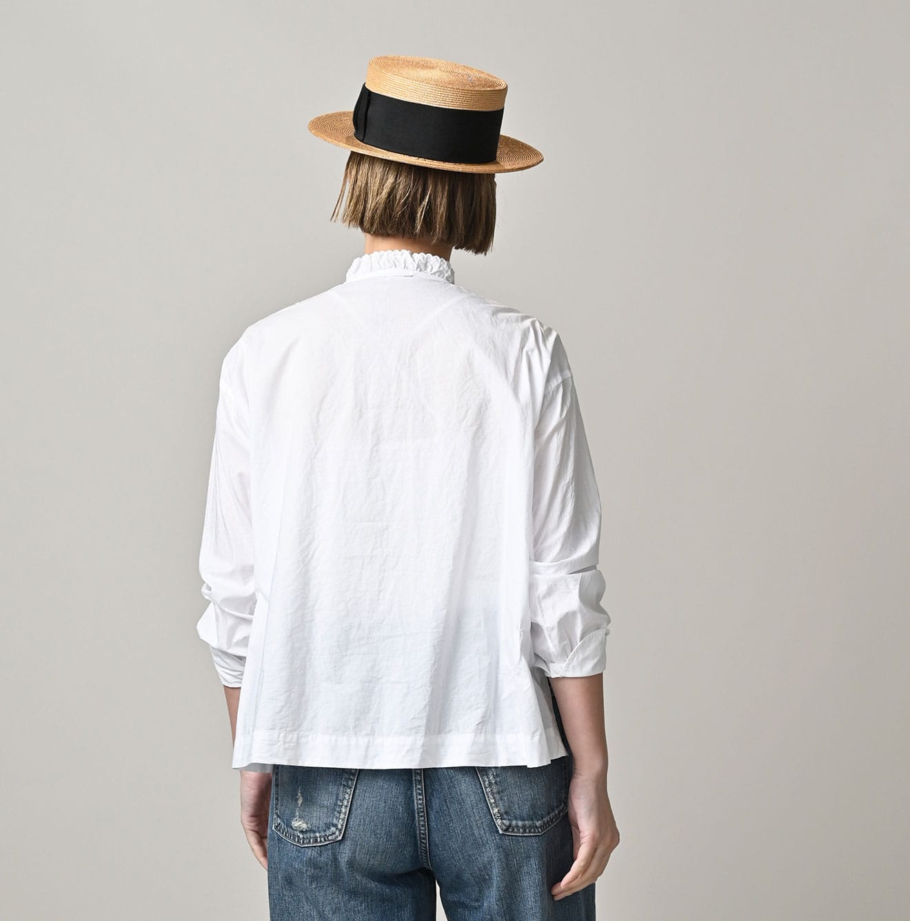 Supima Batiste Cutwork Blouse Female Model