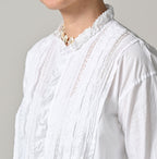 Supima Batiste Cutwork Blouse Detail