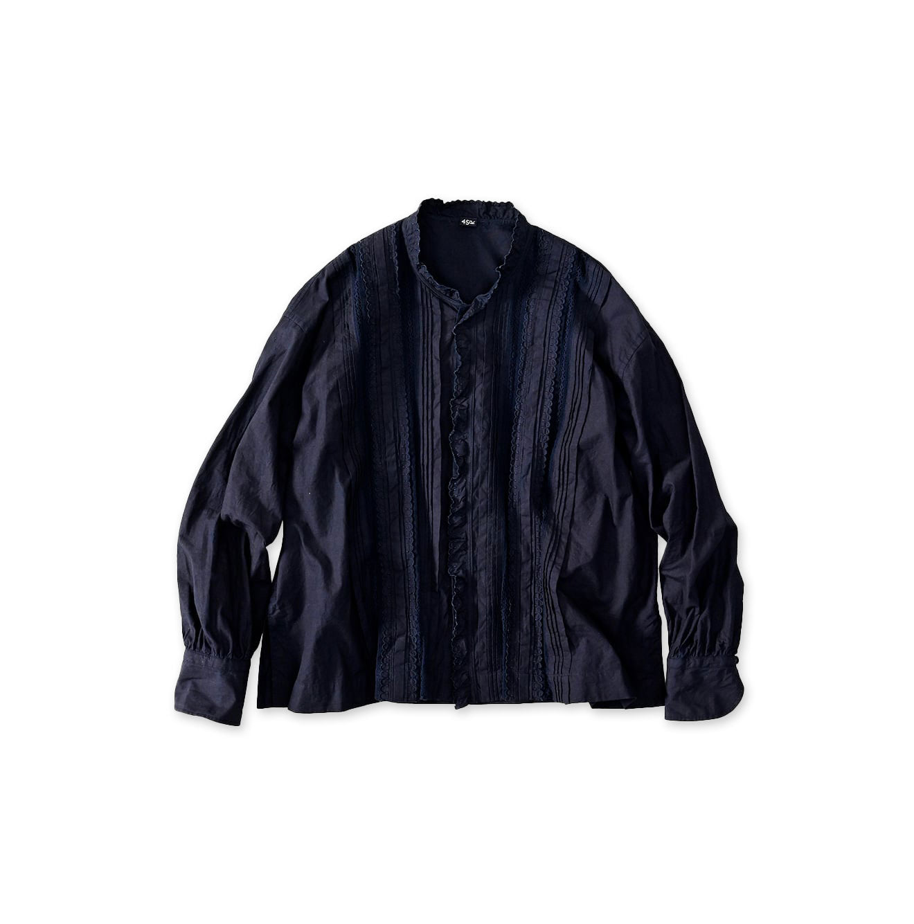 Indigo Supima Batiste Cutwork Blouse