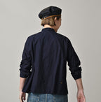 Indigo Supima Batiste Cutwork Blouse Female Model