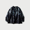 Indigo Discharged Rose Print Smock