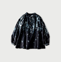 Indigo Discharged Rose Print Smock