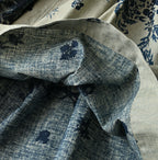 Indigo Discharged Rose Print Smock Detail