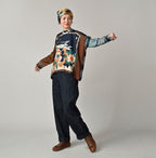 Picture Book Bandana Blouse Brown Female Model
