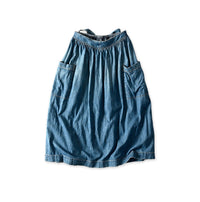 45 Petit Denim Apron Skirt Distressed