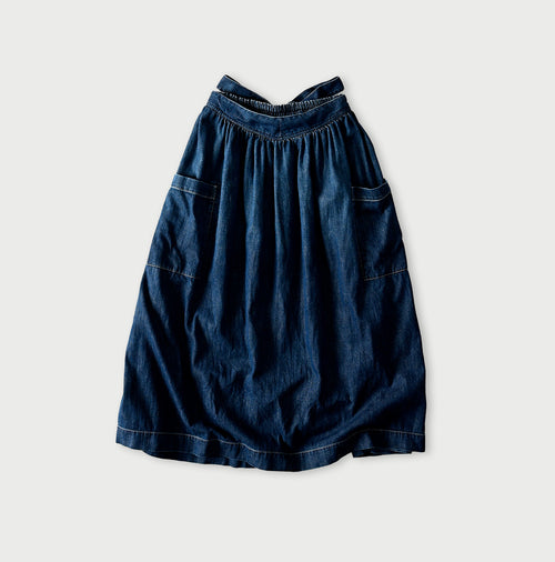 45 Petit Denim Apron Skirt Distressed Syou