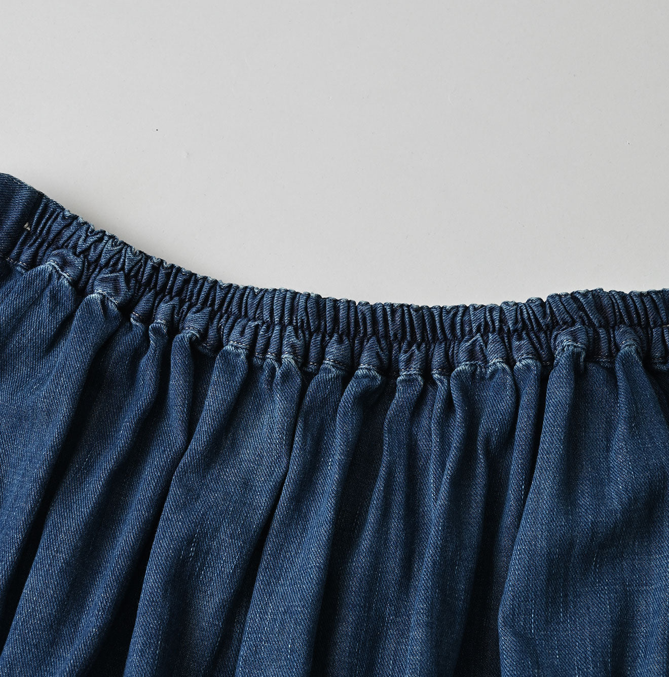 45 Petit Denim Apron Skirt Distressed Detail